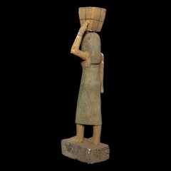 Egyptian Artifact Figurine Rare Statue of Pharaonic Offering Bearer Authentic BC