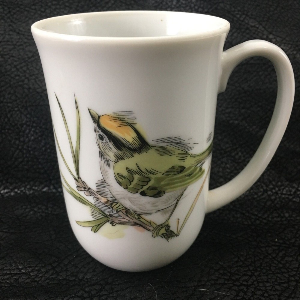 Vintage 1976 ENESCO Song Bird 10 oz. Mug YELLOW WARBLER Fine China Slim