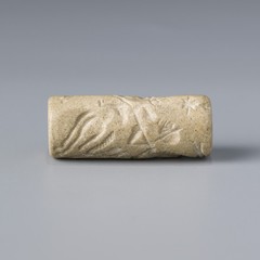 Near Eastern Sasanian White Jasper Stone Type Materail Cylinder Seal Pendant