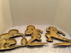 1976 HOMCO SEXTON RUNNING BACK # 88 CENTER #12 WIDE RECEIVER #1 METAL DECOR NFL