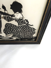 Vintage Art RELIANCE Silhouette Victorian Style Framed “ The Gift Bearer”