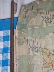 Large vintage school map of United Kingdom Great Britain, hanging canvas