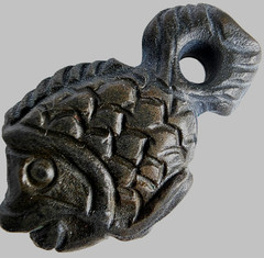 300 BC Ancient Carved Engraved Gemstone Pendant Medallion Amulet Fish
