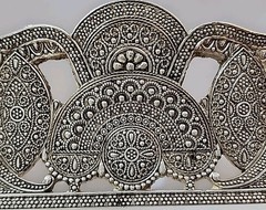 Rare Persian Silver Filigree Rectangular Bowl Handcrafted Decorative 15″L EC
