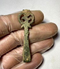 Certified Genuine Antiquity Late Roman Bronze Key Amulet 5th–6th Century AD