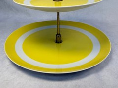 Vintage 1975 Fitz & Floyd Yellow 2-Tier Serving Tray