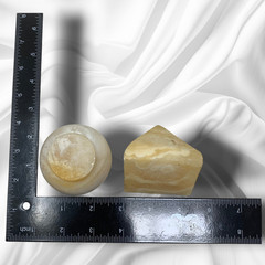 Vintage Carved Alabaster Decorative Bowl Vessel & Pyramid Sculpture Stone Lot