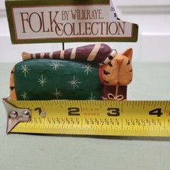 Williraye Folk Collection Orange Tabby Cat Christmas Sweater & Hat Ornament
