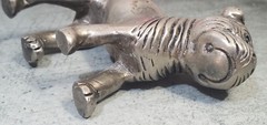 rare Ugly Vintage Pug or Bulldog Metal statue Figurine 3x2x1 inches