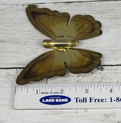 Vintage Torched Metal Butterfly Hanging Wall Art Decor MCM Gold Tone Set of Two