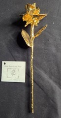 VTG 24K Gold Dipped “Real American Rose” 11.5”Keepsake With Tag
