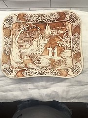 Vintage Resin Dynasty Relief Carved Tray Decor 1982 Arnart Imports