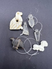 Collection Of 6 Pics Rare Ancient Old Different Crystal Jasper & She’ll Amulets