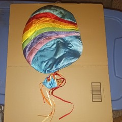 2 Vintage 1980s Russ Berrie Satin Sculpture Rainbow Balloon Wall Hanging Decor