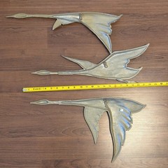 Vintage Set of Sexton Canadian Geese Flight Wall Sculpture Art USA 20″
