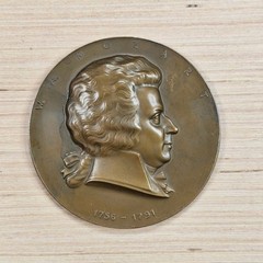 W.A. Mozart Commemorative Bronze Medallion Coin Bronze Brown Profile Relief