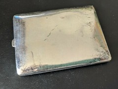 1910 Edwardian Cigarette/Business Cards Holder. Silverpalted