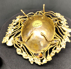 Copa Collection Made in Brazil Brutalist Style Metal and Gems Trinket Dish Soap