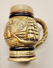 Avon Mini Beer Stein Mug Ceramarte Ships Schooners 1982 Brazil Handcrafted