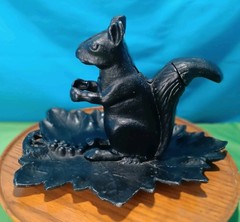 Vintage Aluminum Cast Squirrel Collectible Nut Cracker Black