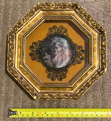 Pair of Decorative Ornate Neoclassical Greek Roman Style Wall Hangings Framed