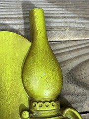 AS-IS Vtg HODA Wall Hanging Lamp Bellows Cast Aluminum Green Decor Hoda Lot 2