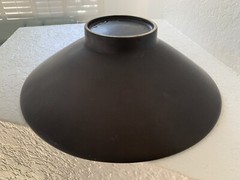 Haeger Vintage Black Matted Pottery Serving Bowl with Sculpture Inside Design