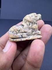 A Very Unique Old Sumerian Antiquity Jasper Stone Wild Lion Statue Figured