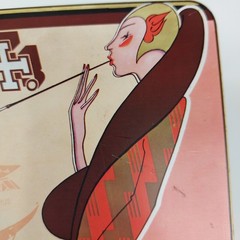 Vtg Rizla Tin Box Rolling Papers Advertising – Art Deco Design Storage Container