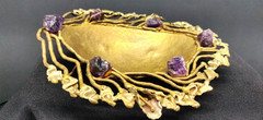 Copa Collection Made in Brazil Brutalist Style Metal and Gems Trinket Dish Soap