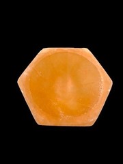 Orange Selenite Crystal Hexagon Dish Charging Energy Bowl Approx 4″ Inches
