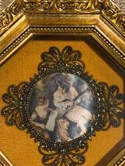 Pair of Decorative Ornate Neoclassical Greek Roman Style Wall Hangings Framed