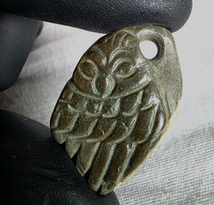 300 BC Ancient Greek Carved Engraved Gemstone Pendant Owl of Athena Amulet Relic
