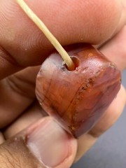 Rare Beautiful Old Natural Carnelian Agate Bead From North Afghanistan