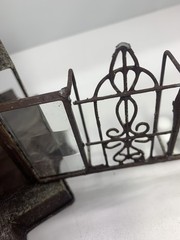 Cathedral Lantern Beveled Glass Rustic Metal Tea Light, Gothic Or Fairy House
