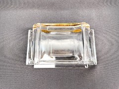 Vintage Art Deco Hinged Clear Glass Jewelry Casket / Trinket Box 1930s–40s READ