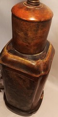 1950s FREDERICK COOPER vtg asian tea canister hollywood regency table lamp art