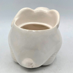 VINTAGE 70s Avon BUNNY CERAMIC PLANTER Candle Holder Hand Painted Brazil Easter
