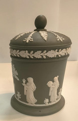 Wedgwood – Jasperware – Celadon Sage Green – Jar with Lid