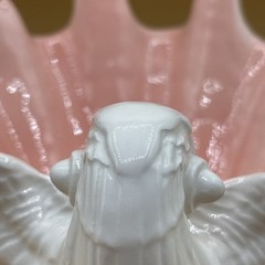 ￼Vintage 1980’s Fitz and Floyd Footed Seashell Dish, “Coquille” H-5” W-8” D-7”