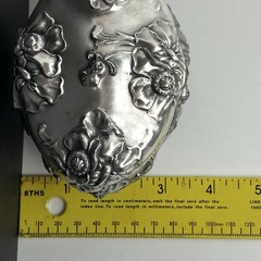 Vintage J.B. Signifies The Best Art Nouveau Silver plate Floral Trinket Box