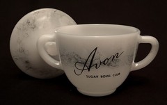 Vintage MCM Avon Sugar Bowl Club Federal Glass with Lid