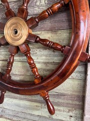 36 “Inch Large Antique Style Wooden Ship Wheel Nautical Wall Decor, Maritime Art