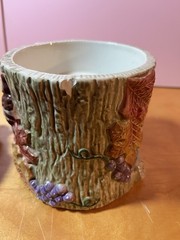 VTG Fitz and Floyd Woodland Fall Scene Owl Squirrel On Tree Stump Warmer EUC