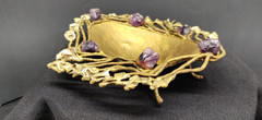 Copa Collection Made in Brazil Brutalist Style Metal and Gems Trinket Dish Soap