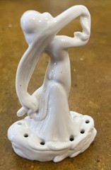 Antique Art Deco Porcelain Nude Female Hat Pin Holder Germany 4.5”