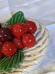 Handsome 3 D Cherry Dish, Marked lassako Italy, Could Be Hung On Wall