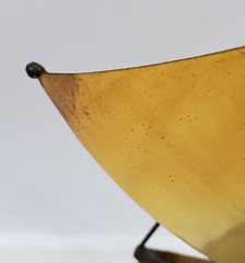 MCM Brass Sailboat 13″H Signed De Mott Sculpture Onyx Base Clipper Ship Sailing