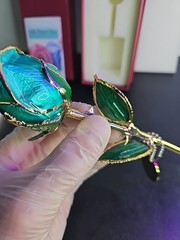 Beautiful Gold Dipped Rose 24K Plated Forever Preserved Roses Flower Blue 11″~~