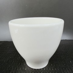 For Life Forlife White Stoneware Ceramic Footed Cups Tumblers Mugs Set 2 Marked